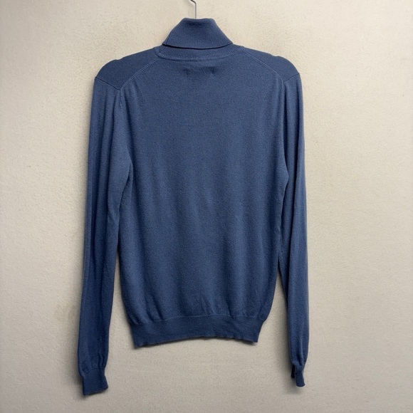 Priscilla 100% Cashmere Turtleneck Sweater Long Sleeve Blue L - Picture 2 of 6
